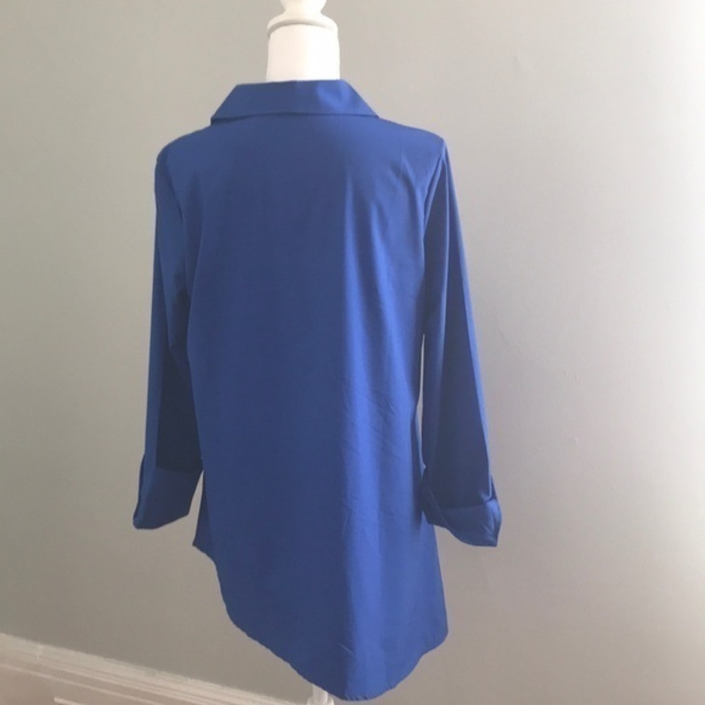 Fun Button Down Asymmetrical Blouse - image 3